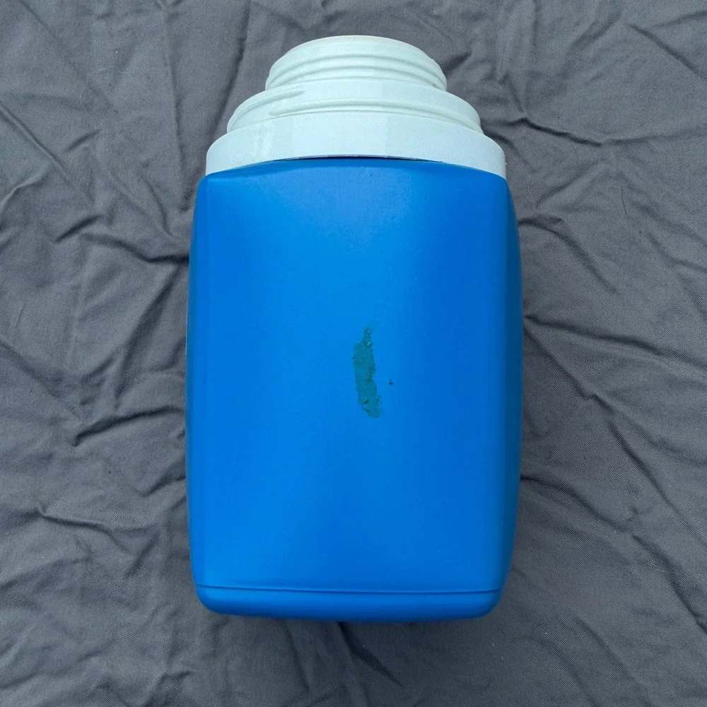 Vintage Thermos King Seeley Blue 8 oz Insulated Bottle Cup Lid USA Camping